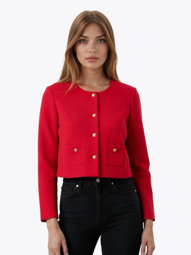 CHAQUETA INTERLOCK GOLD - 1