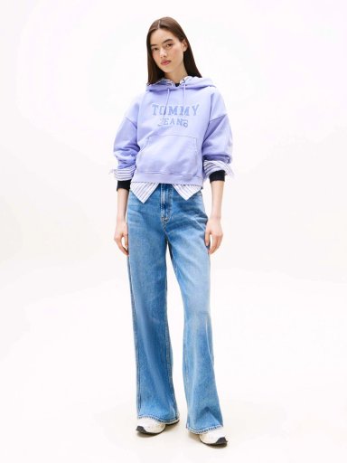 POLERON HOODIE CROP RELAXED CON LOGO - 2