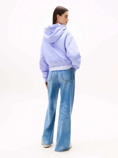 POLERON HOODIE CROP RELAXED CON LOGO - 3