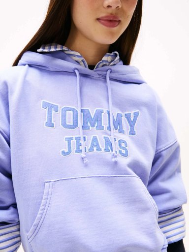 POLERON HOODIE CROP RELAXED CON LOGO - 4