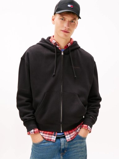 POLERON HOODIE CON CIERRE Y LOGO SCRIPT - 1