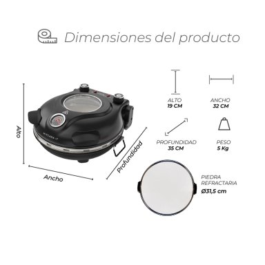 HORNO PIZZA A LA PIEDRA - BLACK EDITION - 10
