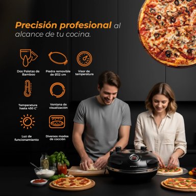 HORNO PIZZA A LA PIEDRA - BLACK EDITION - 6
