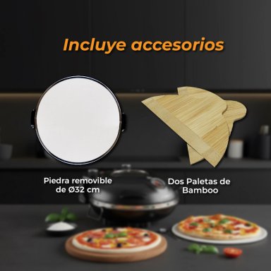 HORNO PIZZA A LA PIEDRA - BLACK EDITION - 7