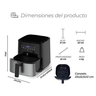 FREIDORA DE AIRE KITCHEN-IT PLUS EDITION 5 LITROS - 11