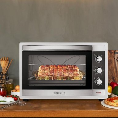 HORNO ELÉCTRICO KITCHEN-IT SILVER SERIES 60L DOBLE VIDRIO - 12