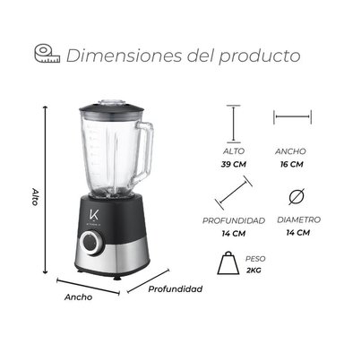 LICUADORA KITCHEN-IT POWER PRO 800W - 2