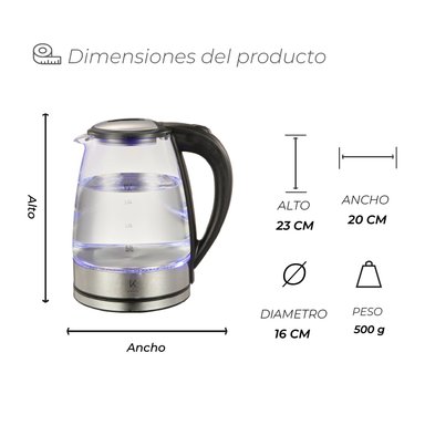 HERVIDOR DE VIDRIO 1.8L GLASS EDITION - 10