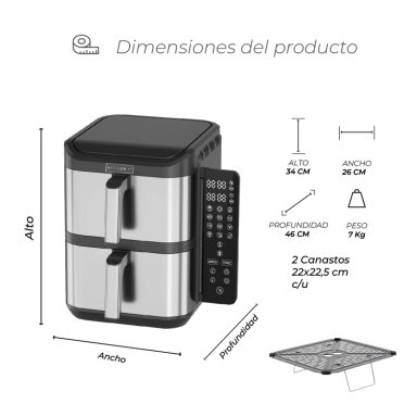 FREIDORA DE AIRE DUAL CRISP XL 10L - 3