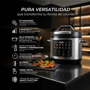OLLA A PRESION ELE CTRICA MULTIFUNCIONAL 8L - 8