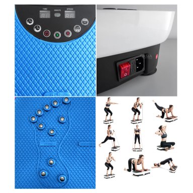PLATAFORMA VIBRATORIA PWRFITNESS CAPACIDAD 120 KG ROJA PV300 - 4