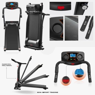 TROTADORA ELÉCTRICA TREADMILL II NEGRA BLUETOOTH 2.0 HP PLEGABLE 1-12 KM/H - 3