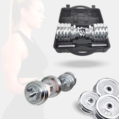 SET DE MANCUERNAS CROMADAS 20KG - 4