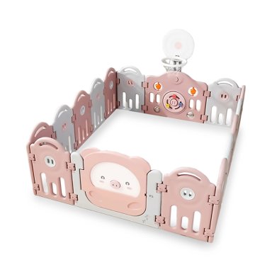 CORRAL KIDSTAR BEBÉ MODELO 14+2 PANELES ROSADO - 1