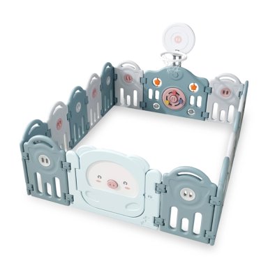 CORRAL KIDSTAR BEBÉ MODELO 14+2 PANELES CELESTE - 1