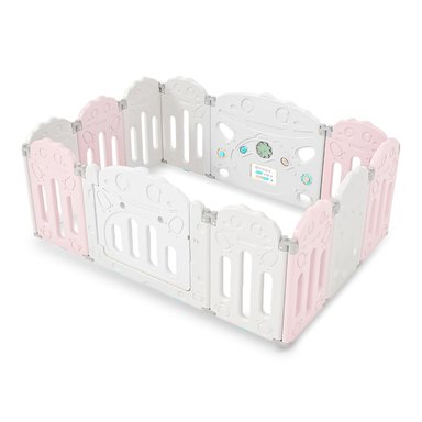 CORRAL PARA BEBE MODELO 10+2 PANELES ROSADO - 1