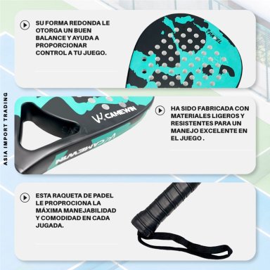 PALA PADEL PWRFITNESS EVA VER CON NEGRO - 3