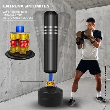 SACO DE BOXEO DE PIE CON BASE ESTABLE Y SISTEMA DE RESORTE 360° - 2