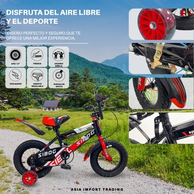 BICICLETA SIBOG ARO 12 INFANTIL ROJA - 2