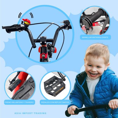 BICICLETA SIBOG ARO 12 INFANTIL ROJA - 3