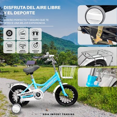 BICICLETA SIBOG ARO 12 INFANTIL CELESTE - 2