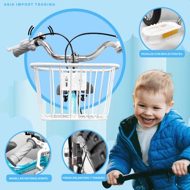 BICICLETA SIBOG ARO 12 INFANTIL CELESTE - 3