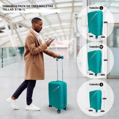 SET 3 MALETAS RIGIDAS URBAN 360° VERDE S/M/L - 4