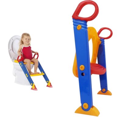 ADAPTADOR BAÑO KIDSTAR AZUL CON ESCALERA PARA NIÑOS - 1