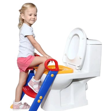 ADAPTADOR BAÑO KIDSTAR AZUL CON ESCALERA PARA NIÑOS - 4
