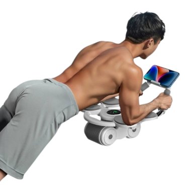 MAQUINA ABDOMINAL MULTIFUNCION PWRFITNESS CON RODILLOS, APOYA CODOS Y SOPORTE PARA CELULAR - 3