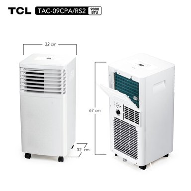 AIRE ACONDICIONADO PORTÁTIL FRÍO TCL 9000 BTU 3 EN 1 - 9