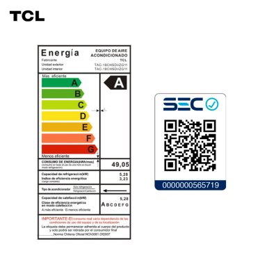 AIRE ACONDICIONADO INVERTER TCL SAVEIN 18000 BTU WIFI - 2
