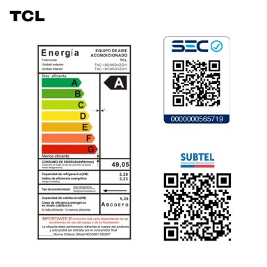 AIRE ACONDICIONADO INVERTER TCL SAVEIN 18000 BTU WIFI - 9