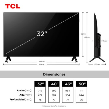 SMART TV TCL ROKU TV 32' QLED FHD S5LR - 9