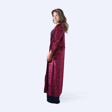 TAPADO KIMONO LARGO VERONA CHERRY JASPEADO TERCIOPELO MARIA PASKARO - 2
