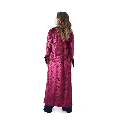 TAPADO KIMONO LARGO VERONA CHERRY JASPEADO TERCIOPELO MARIA PASKARO - 4