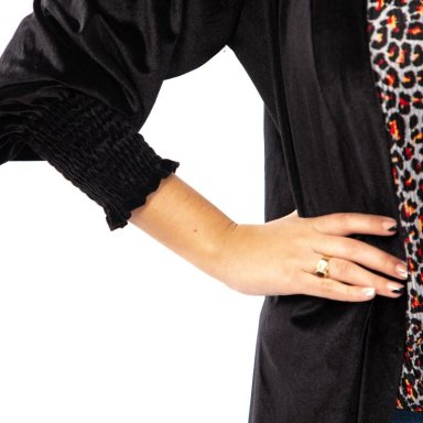 TAPADO KIMONO SANTINI NEGRO TERCIOPELO MARIA PASKARO - 4
