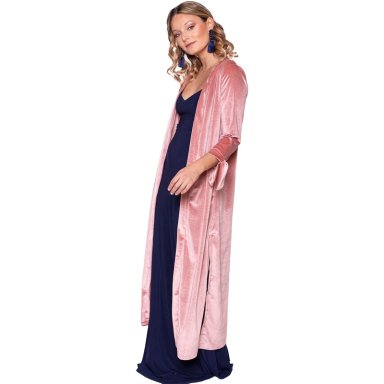 TAPADO KIMONO LARGO VERONA PALO ROSA TERCIOPELO  MARIA PASKARO - 1