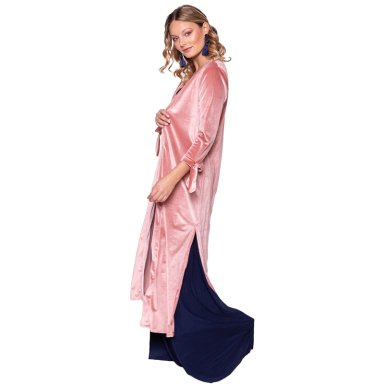 TAPADO KIMONO LARGO VERONA PALO ROSA TERCIOPELO  MARIA PASKARO - 2