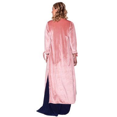 TAPADO KIMONO LARGO VERONA PALO ROSA TERCIOPELO  MARIA PASKARO - 3