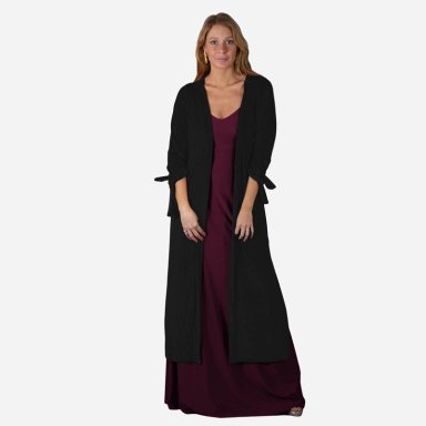 TAPADO KIMONO LARGO VERONA NEGRO TERCIOPELO MARIA PASKARO - 4