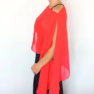 TAPADO CAPA MULTIFORMA REGULAR FIT MUJER MARIA PASKARO ROJO FURIOSO CATANIA GASA - 3