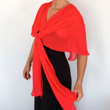 TAPADO CAPA MULTIFORMA REGULAR FIT MUJER MARIA PASKARO ROJO FURIOSO CATANIA GASA - 4