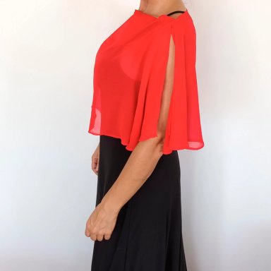 TAPADO CAPA MULTIFORMA REGULAR FIT MUJER MARIA PASKARO ROJO FURIOSO CATANIA GASA - 5