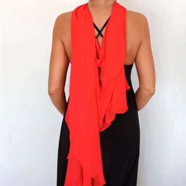 TAPADO CAPA MULTIFORMA REGULAR FIT MUJER MARIA PASKARO ROJO FURIOSO CATANIA GASA - 7