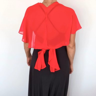 TAPADO CAPA MULTIFORMA REGULAR FIT MUJER MARIA PASKARO ROJO FURIOSO CATANIA GASA - 8