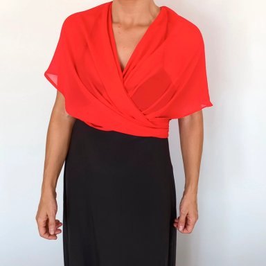TAPADO CAPA MULTIFORMA REGULAR FIT MUJER MARIA PASKARO ROJO FURIOSO CATANIA GASA - 9