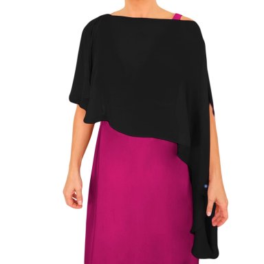 TAPADO CAPA MULTIFORMA REGULAR FIT MUJER MARIA PASKARO NEGRO CATANIA GASA - 1