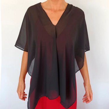 TAPADO CAPA MULTIFORMA REGULAR FIT MUJER MARIA PASKARO NEGRO CATANIA GASA - 3