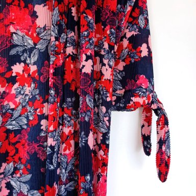 TAPADO KIMONO LARGO REGULAR FIT MUJER MARIA PASKARO AZUL VERONA FLORES PLISADO - 5